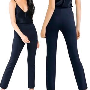 Chloe Kristyn Brennan Straight Leg Ponte Pants Navy Size Medium NWOT MSRP $258